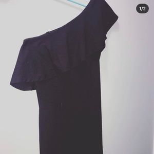 Black One Sleeve Tight Dress